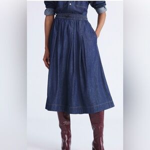 Free Assembly Midi Denim Skirt